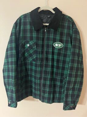 Women’s Plaid New York Jets full-zip jacket by The Wild Collective Size 2XL